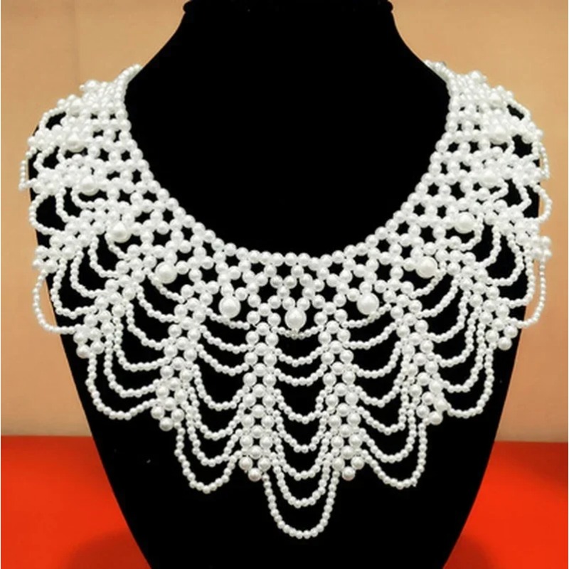 Pearl Trim Chain - Kalung Mutiara Imitasi Rantai Mode Wanita