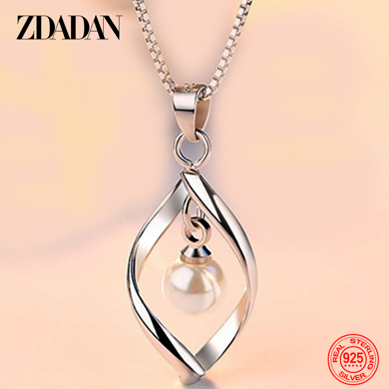Pearl Trim Chain - ZDADAN 925 Kalung Liontin Mutiara Berpilin