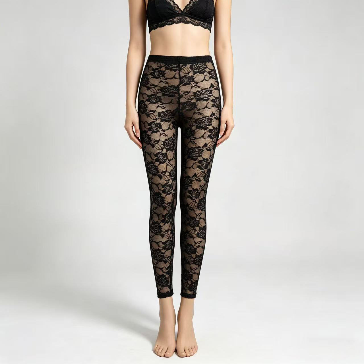 Embellish Knit - Legging panjang selutut wanita musim panas
