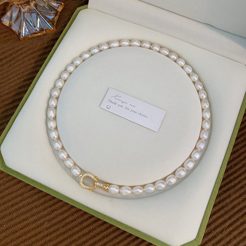 Pearl Trim Chain - Kalung Rantai Pendek Wanita Berlapis Emas
