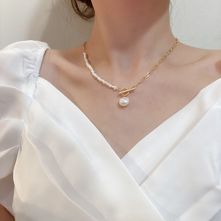 Pearl Trim Chain - 100% Mutiara Air Tawar Barok Alami