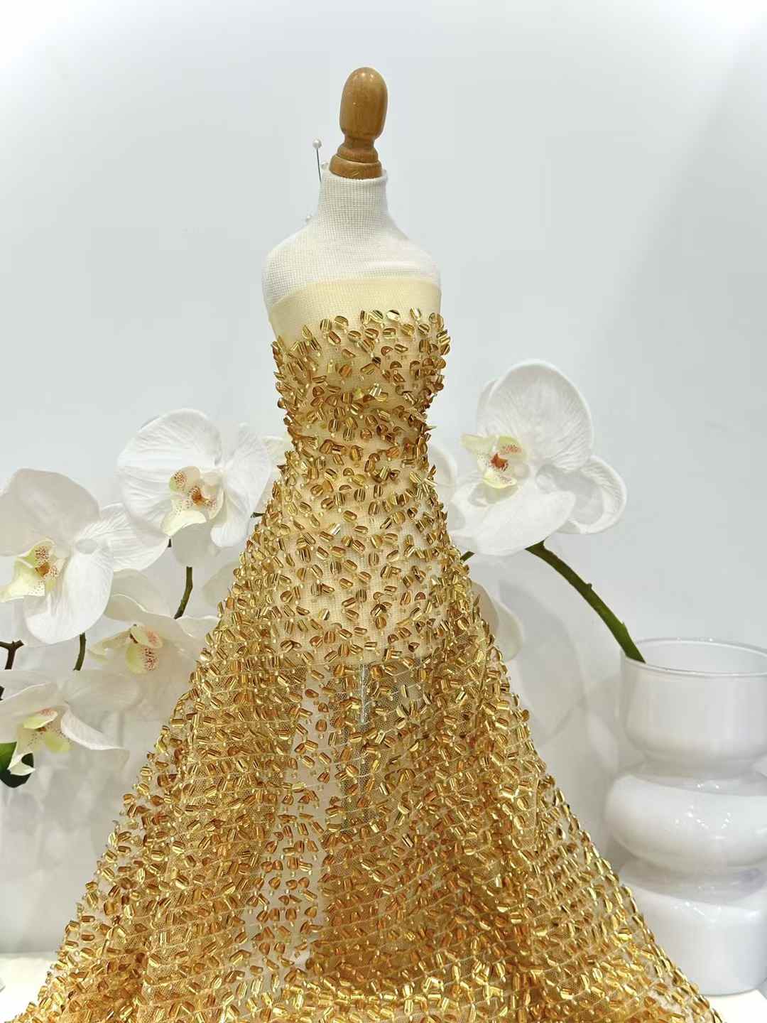 Crystal Mesh Fabric - Renda bordir payet kristal 2025, dengan