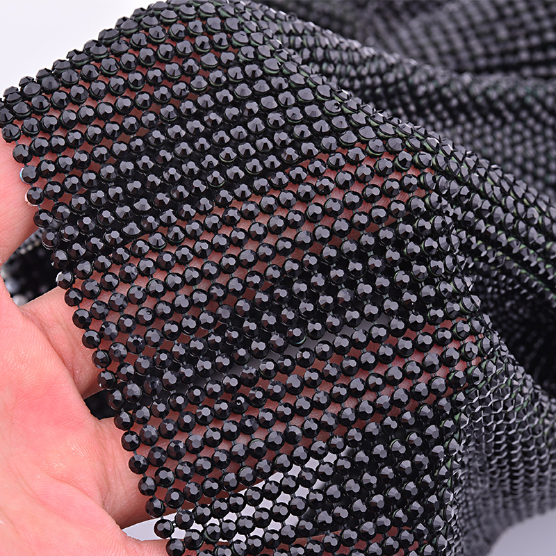 Junao 45*120 Cm Hitam Emas Kri - Crystal Mesh Fabric ulasan dan harga
