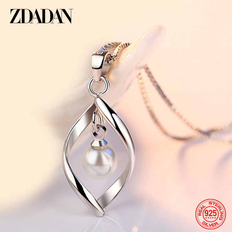 ZDADAN 925 Kalung Liontin Muti - Pearl Trim Chain ulasan dan harga