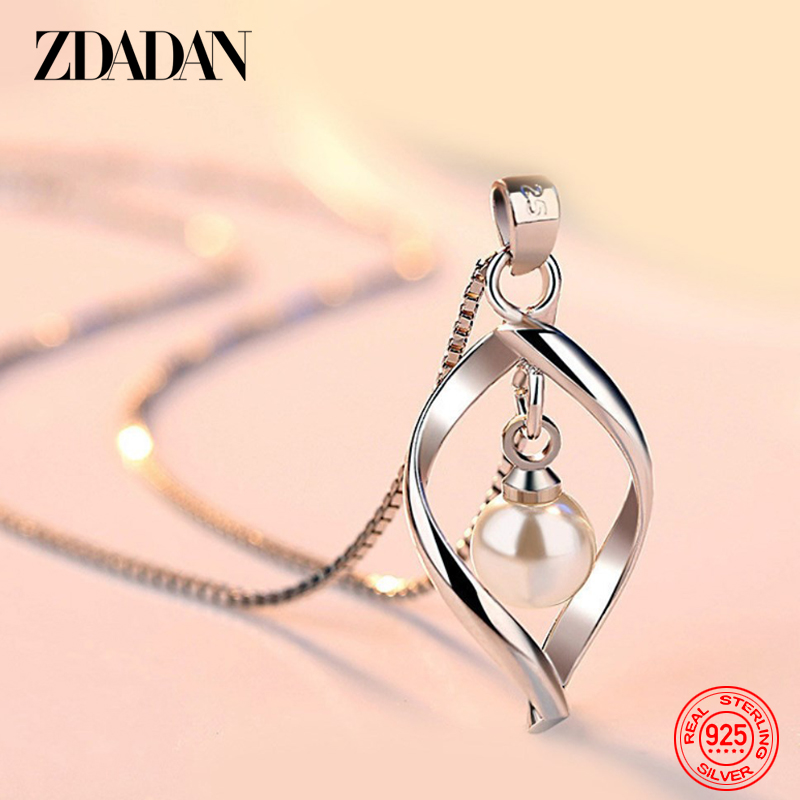 ZDADAN 925 Kalung Liontin Muti - Pearl Trim Chain ulasan dan harga