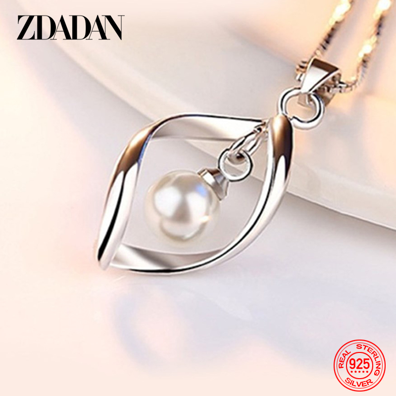 ZDADAN 925 Kalung Liontin Muti - Pearl Trim Chain ulasan dan harga