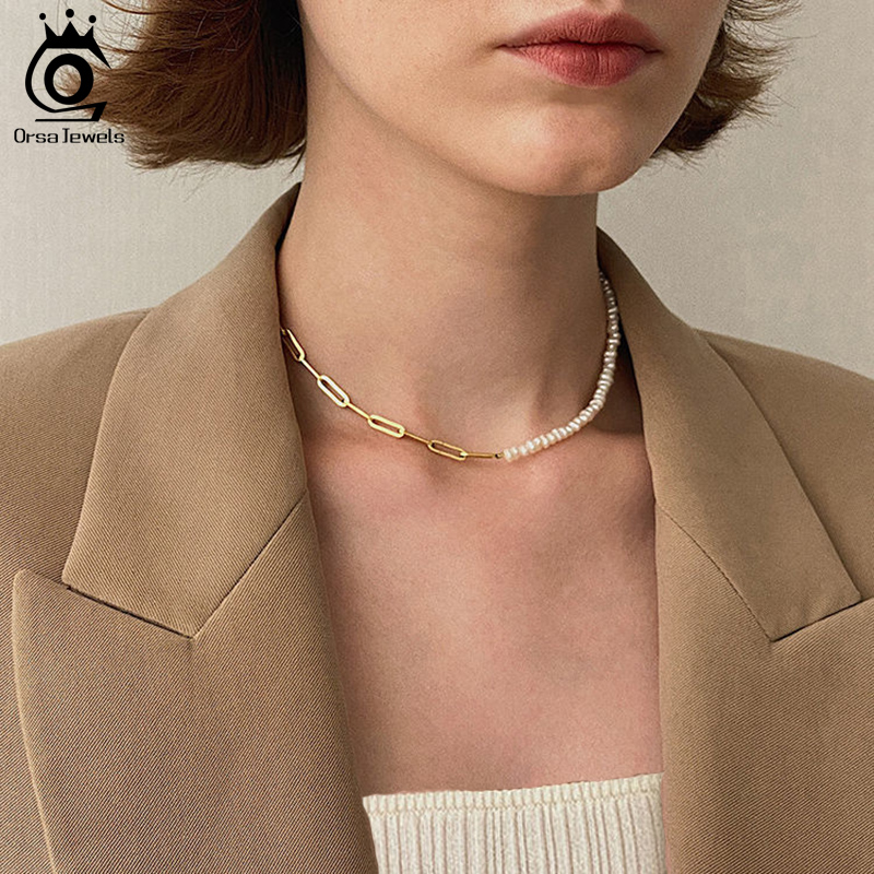 ORSA JEWELS Set Perhiasan Wani - Pearl Trim Chain ulasan dan harga