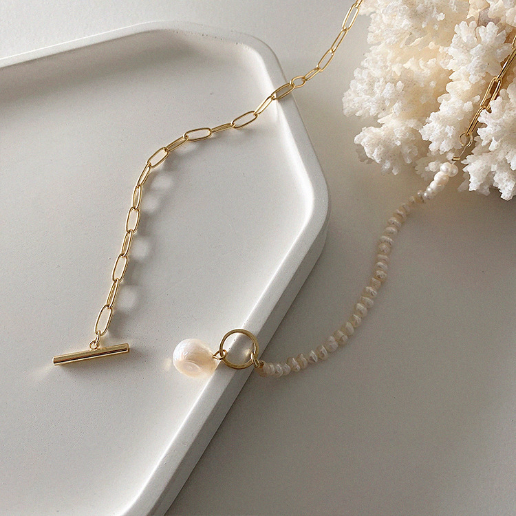 100% Mutiara Air Tawar Barok A - Pearl Trim Chain ulasan dan harga