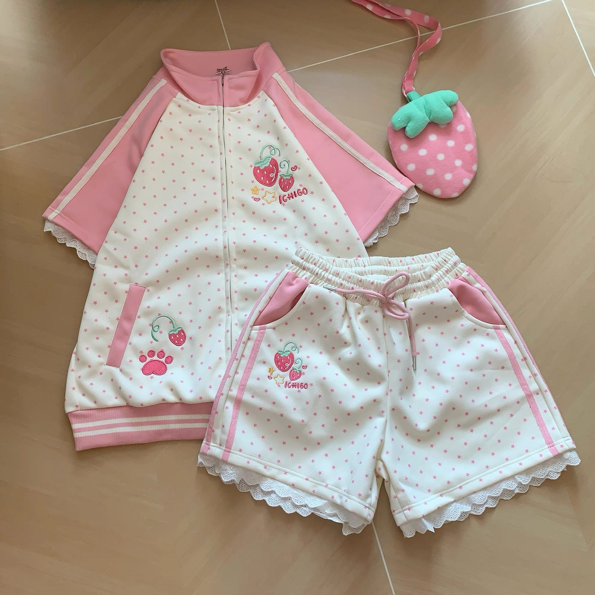 Pakaian Kasual Kawaii Set Cela - Embellish Knit ulasan dan harga