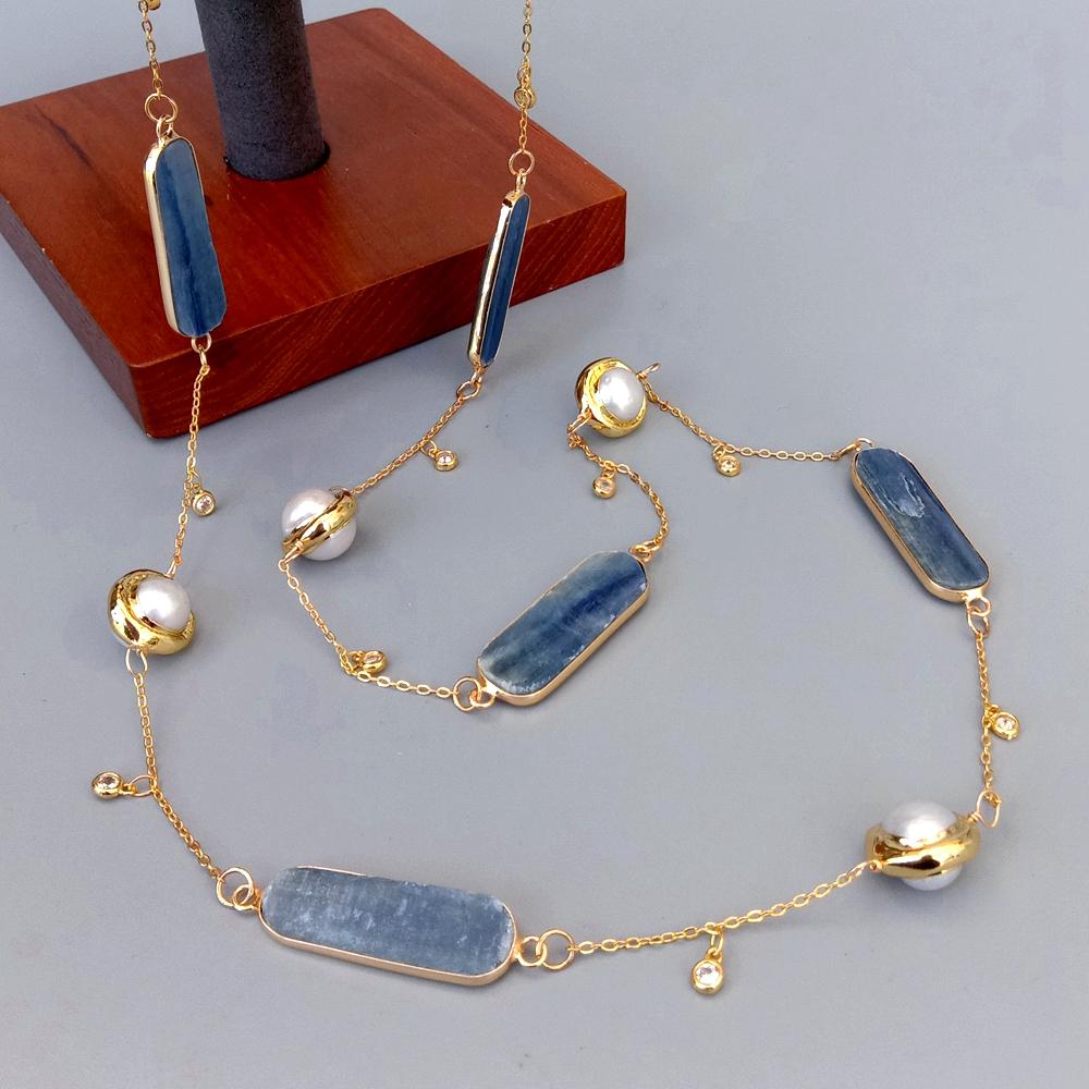 YYGEM 12X33Mm Konektor Kyanite - Pearl Trim Chain ulasan dan harga