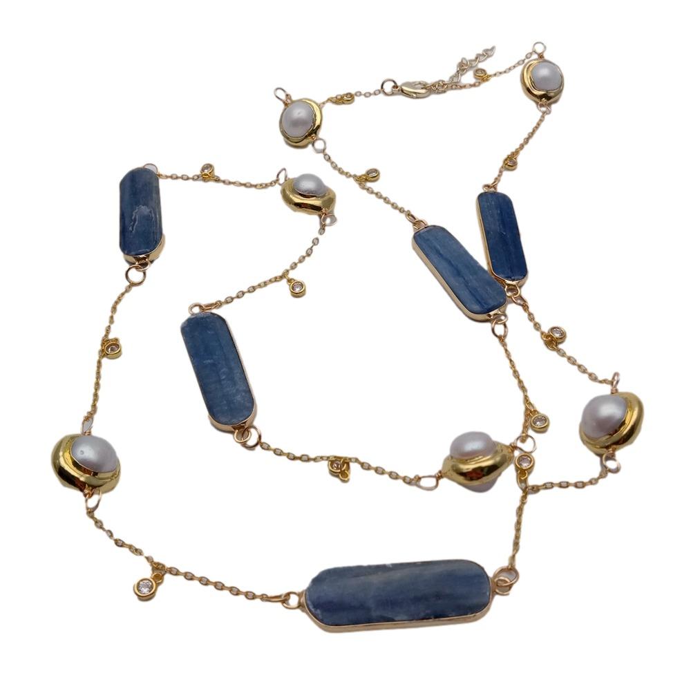 YYGEM 12X33Mm Konektor Kyanite - Pearl Trim Chain ulasan dan harga