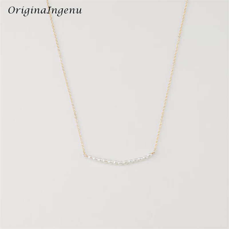 Kalung Mutiara Oval Kecil Teri - Pearl Trim Chain ulasan dan harga